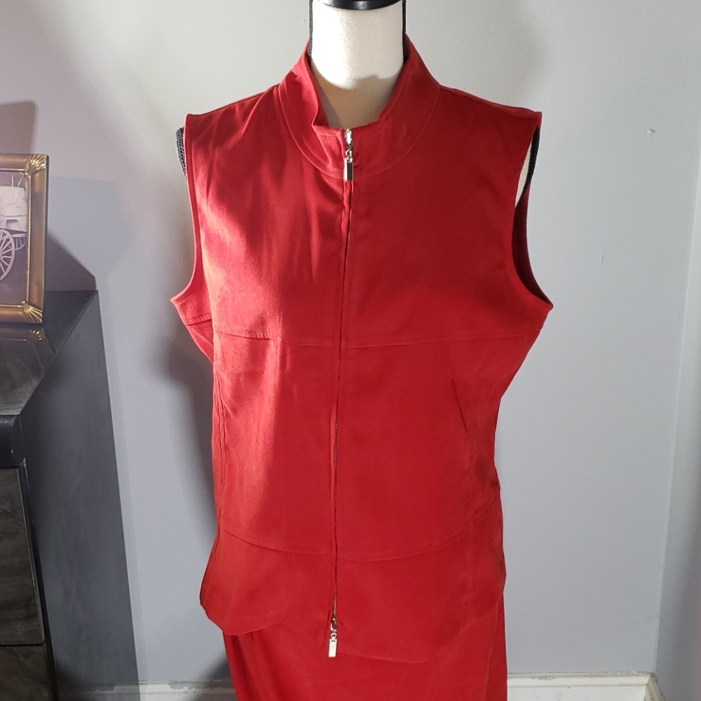 Studio C 2 piece Red Maxi Skirt Set